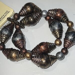 EsMor Tri-Tone Double Strand Bracelet - New with Tags